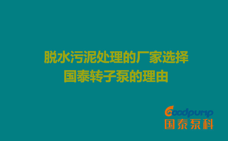 脫水污泥處理的廠家選擇國泰轉(zhuǎn)子泵的理由